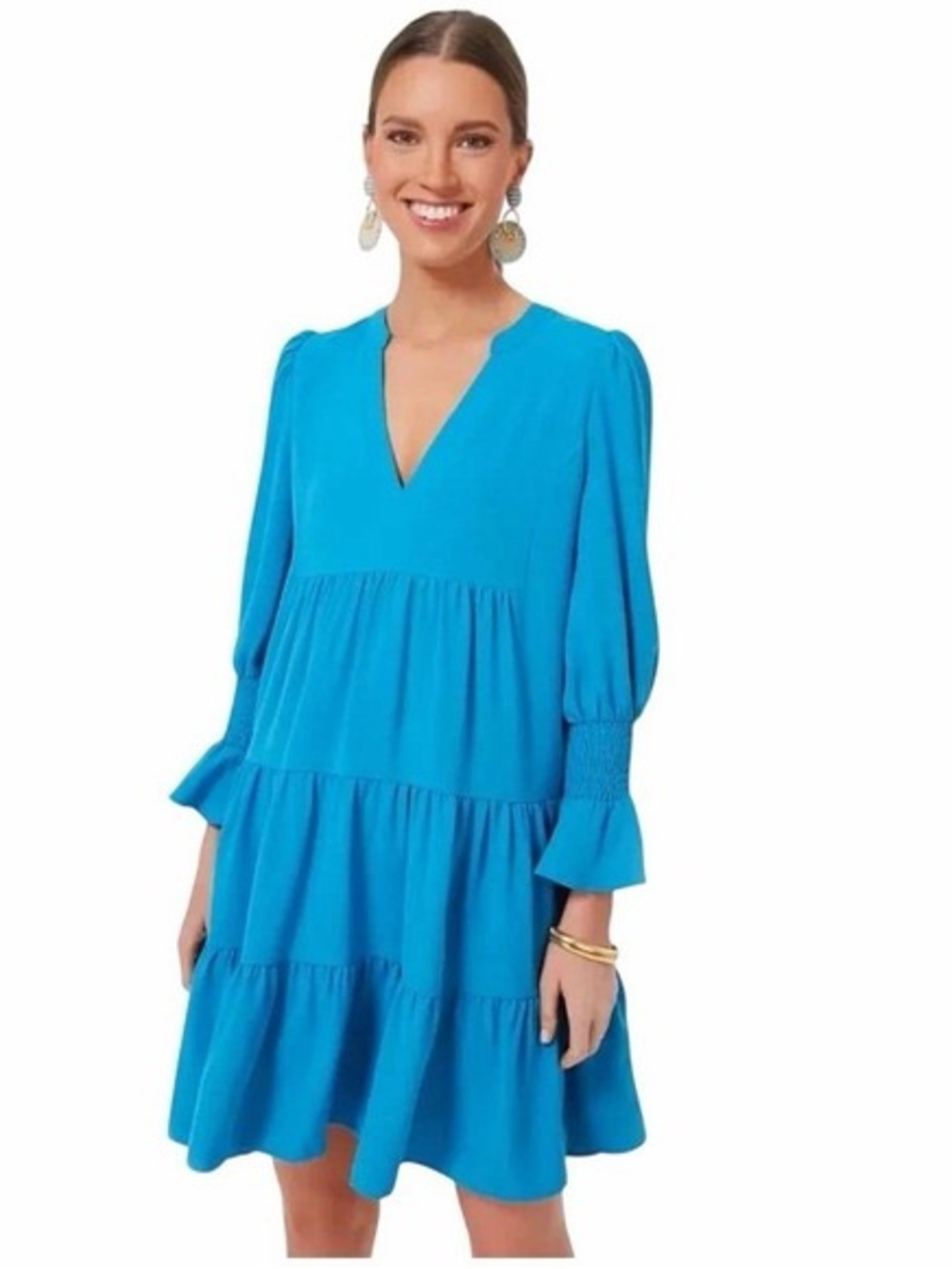 Pomander Place Kenzo Mini Dress in Capri Blue Size S